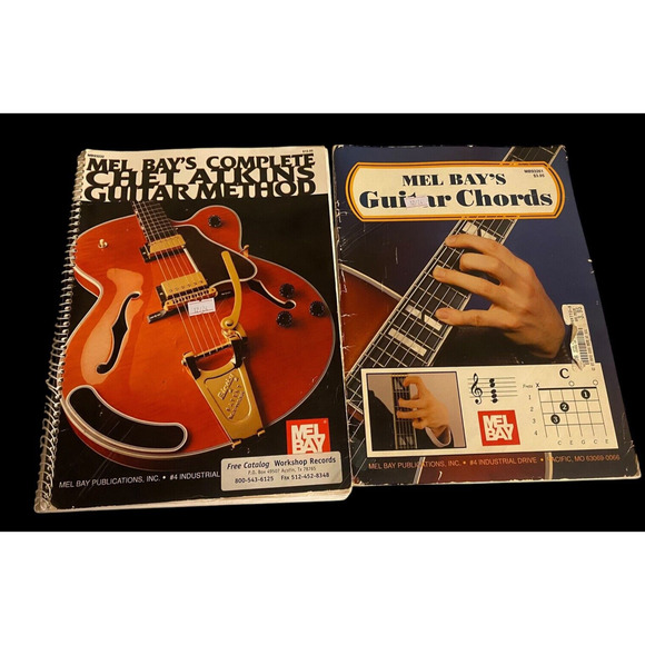 Mel Bay Guitar Books Lot 2 Vintage Complete Chet Atkins Method & Guitar Chords - Picture 1 of 10